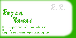 rozsa nanai business card